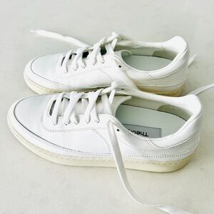 Theory White Leather Casual Sneakers